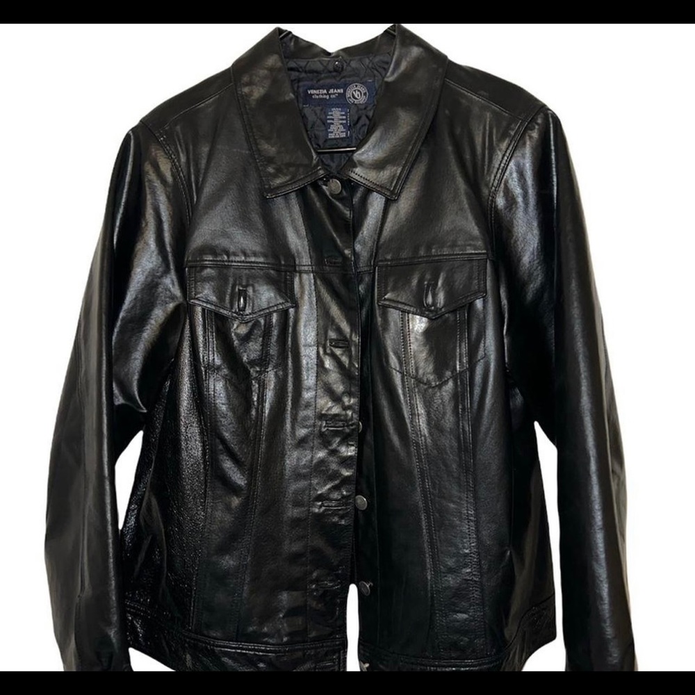 Black leather vintage jacket